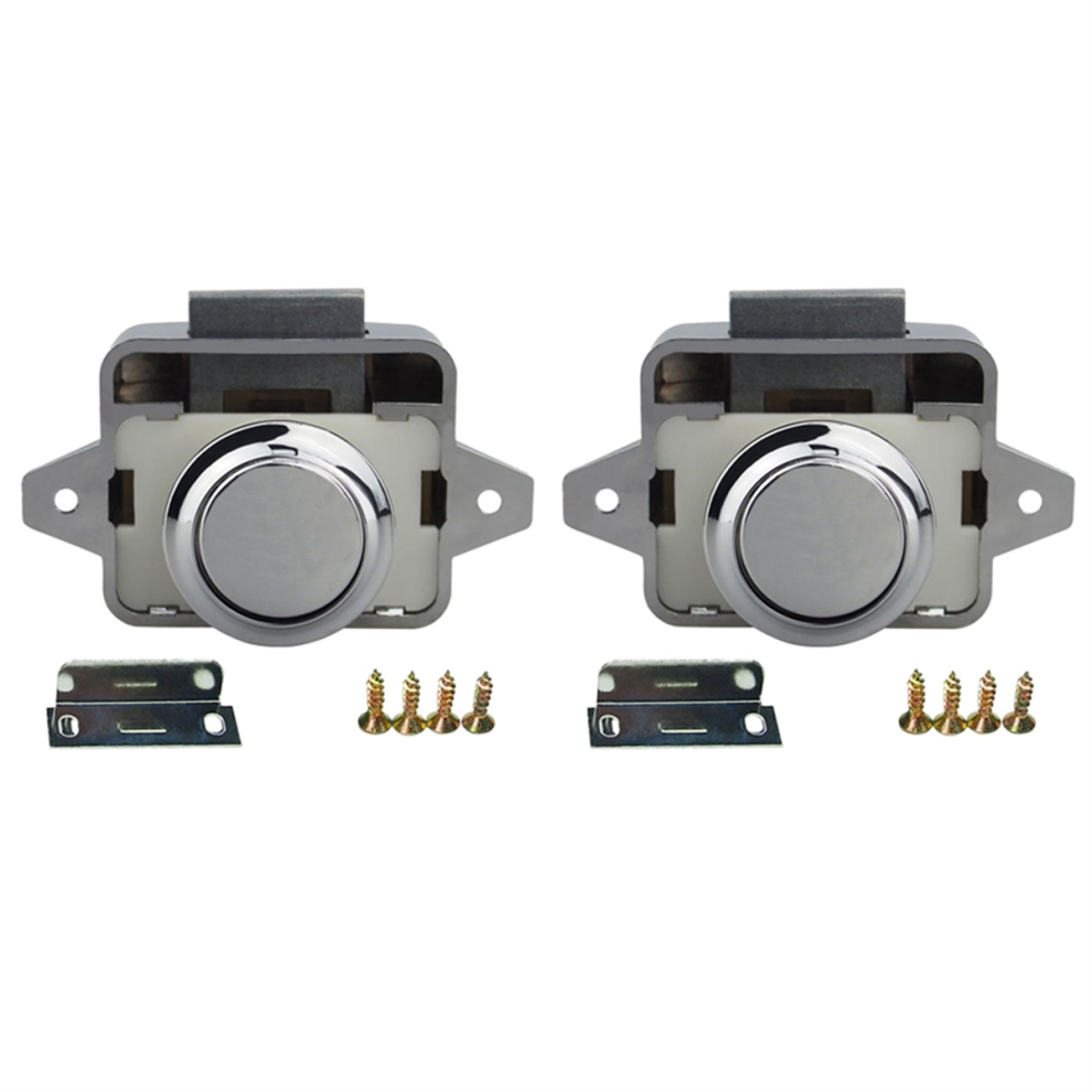 26Mm Latch Button Catch Lock Motorhome Rv Cupboard Door Knob, Chrome 4713272633543