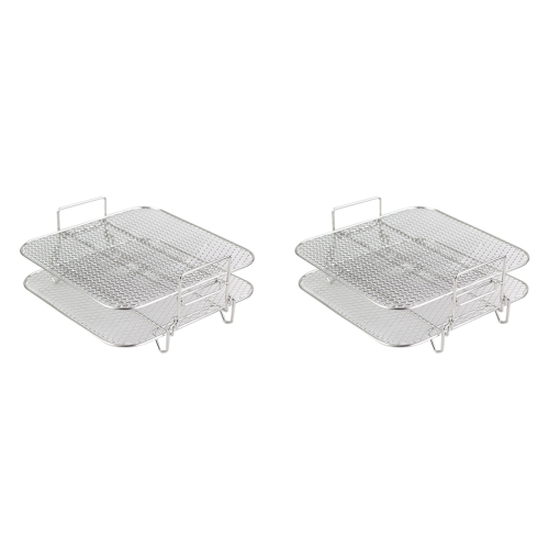 2-Layers Air Fryer Rack Stackable Grid Grilling Rack Stainless Steel