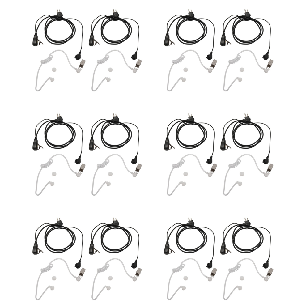 2Pack Style 2Pin Covert Acoustic Tube Earpiece Ptt Headset 4713272639811