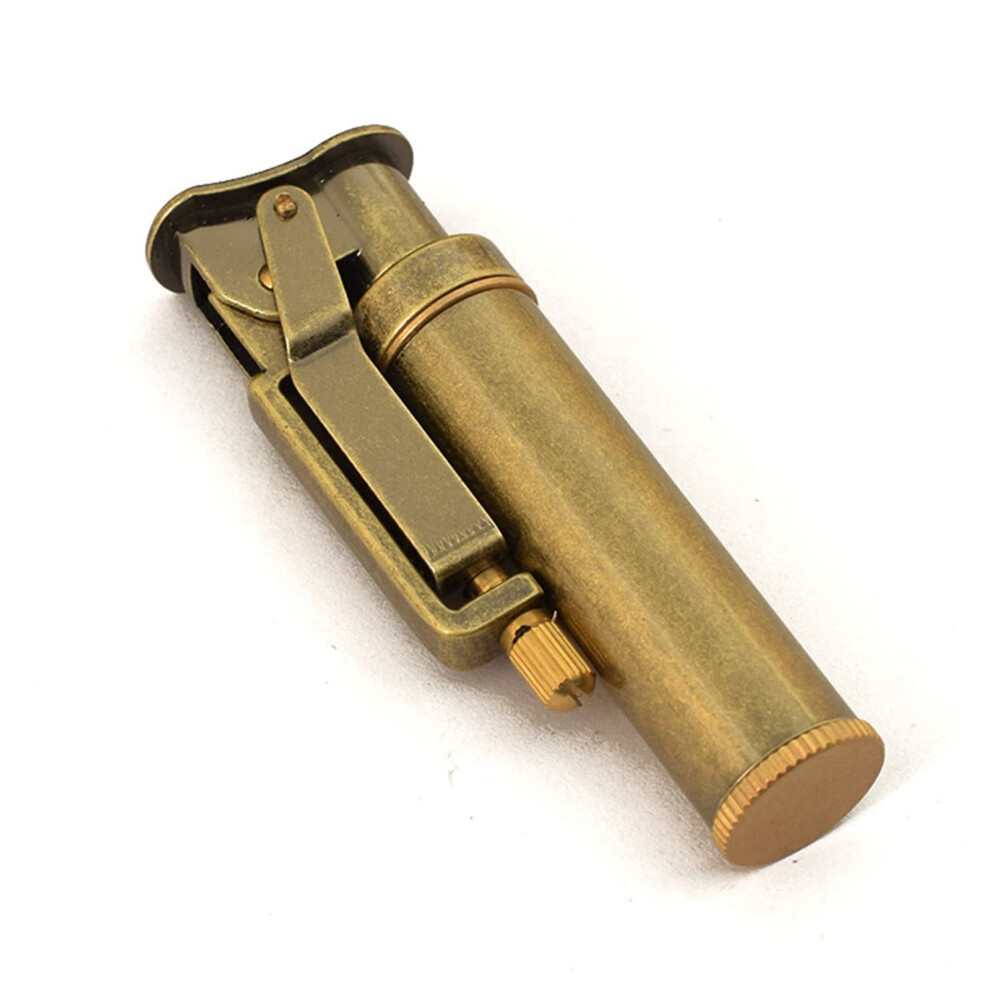 Bronze Rad Kerosene Lighter Vintage Digging Lighter Refillable Brass Lighter For Collection Decorative Gift (Bronze)