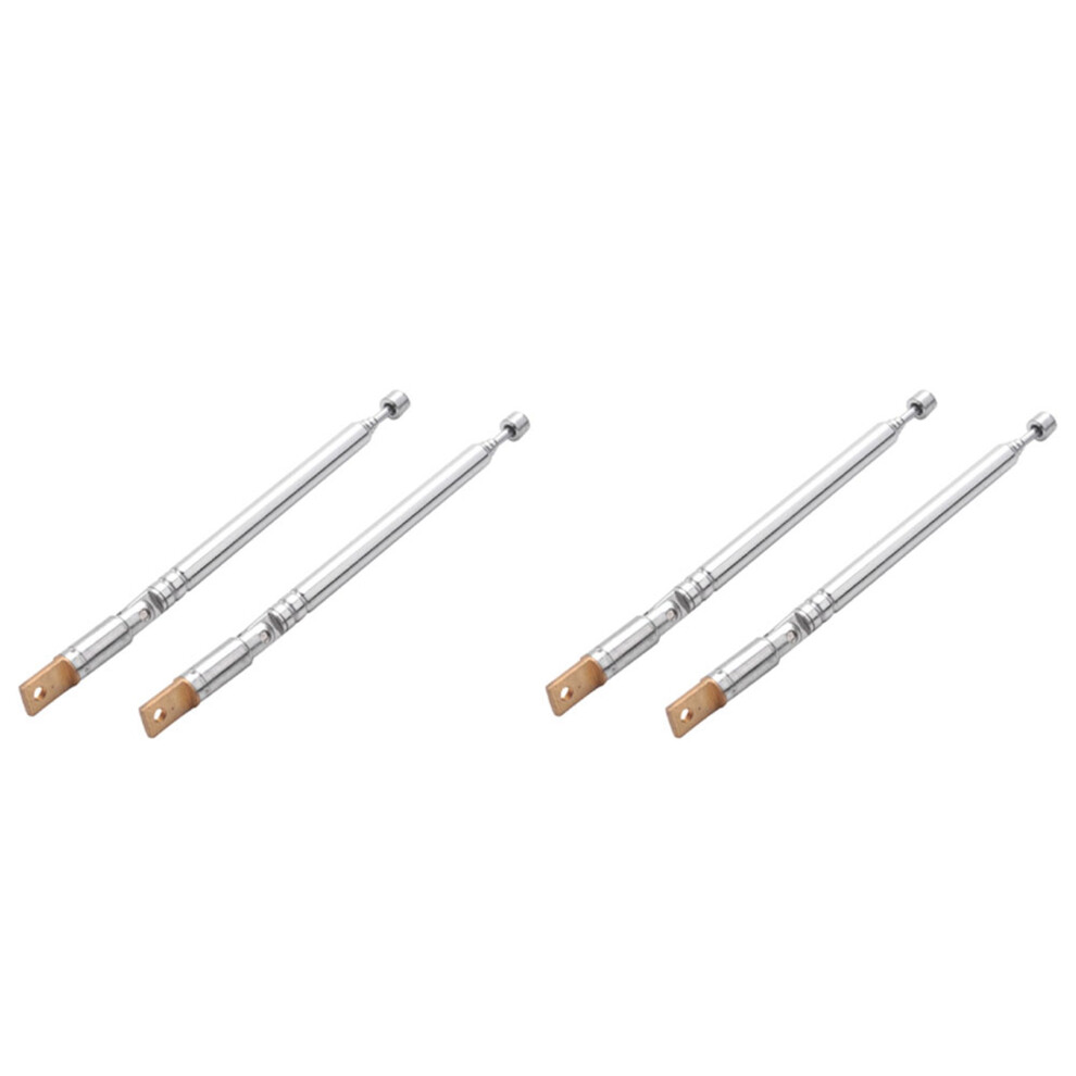 2Pcs 25.4Cm 10Inch 5 Sections Telescopic Antenna Aerial For Radio Tv 4713272643993