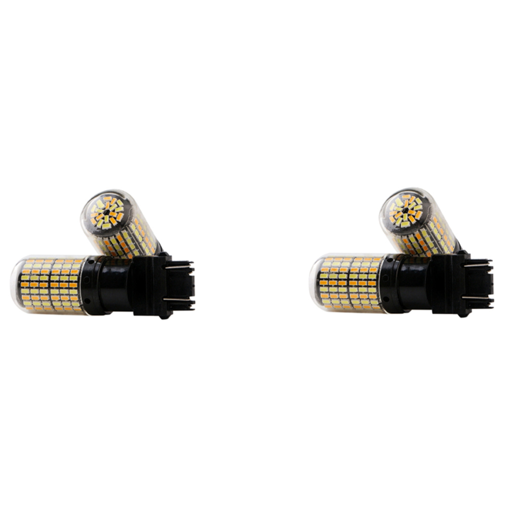 2Pcs 3757 3157 4157Na Led Bulb Switchback Signal White/Amber/Light 4713272644624