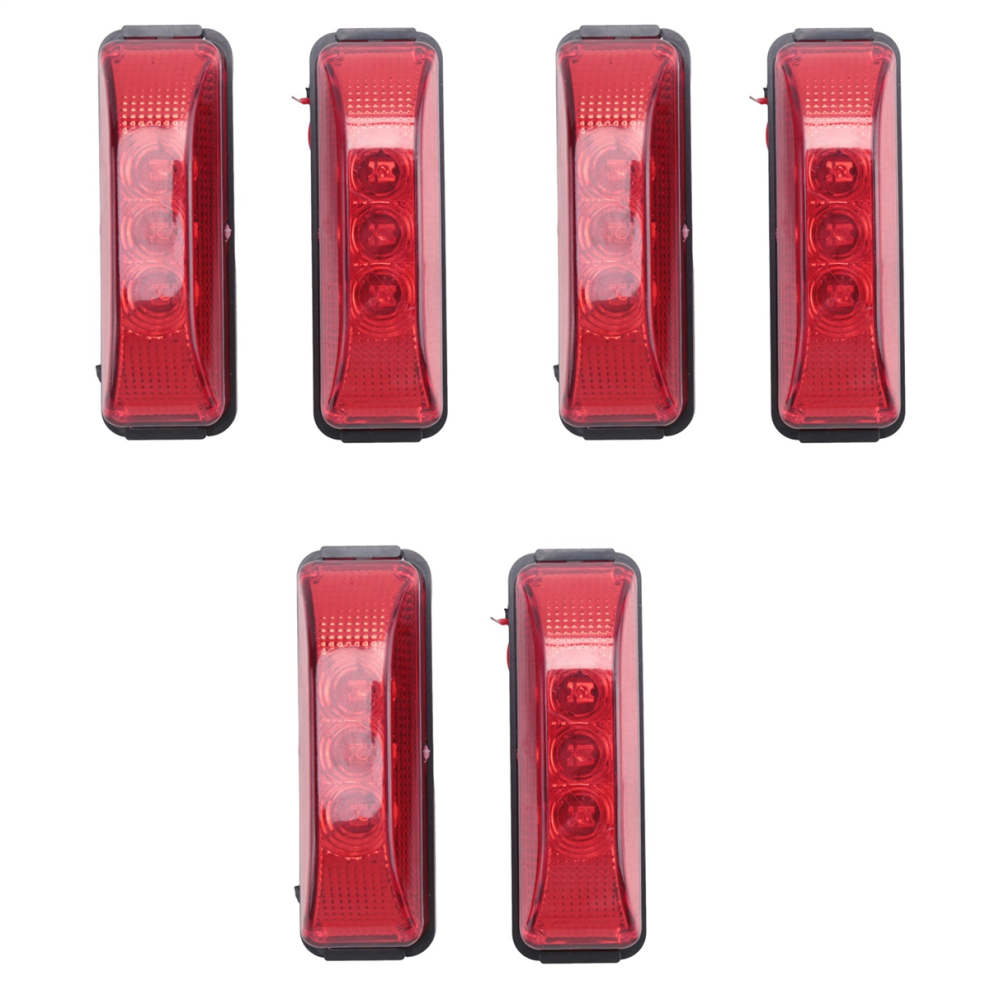 2Pcs 24V 3.9Inch 3 Led Truck Trailer Led Side Marker Lights Red/Light 4713272643856