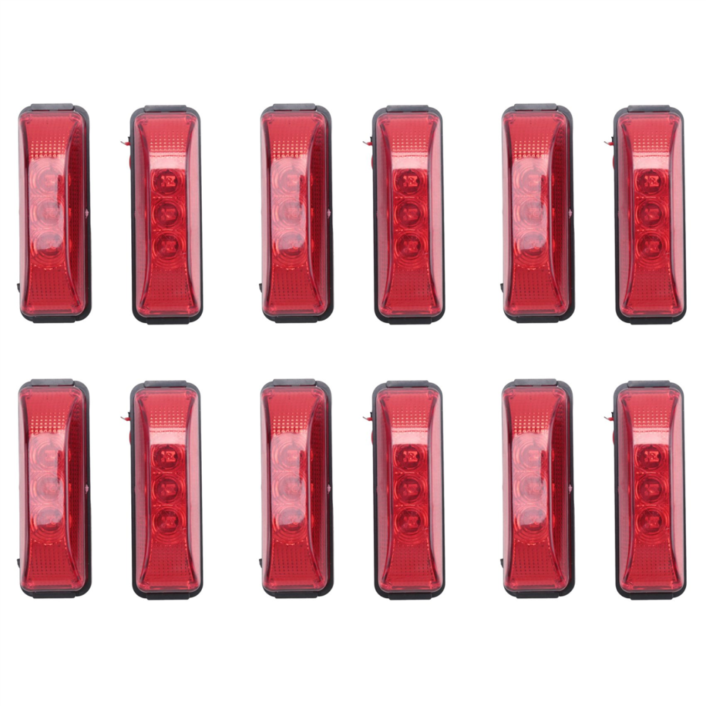 2Pcs 24V 3.9Inch 3 Led Truck Trailer Led Side Marker Lights Red/Light 4713272643832