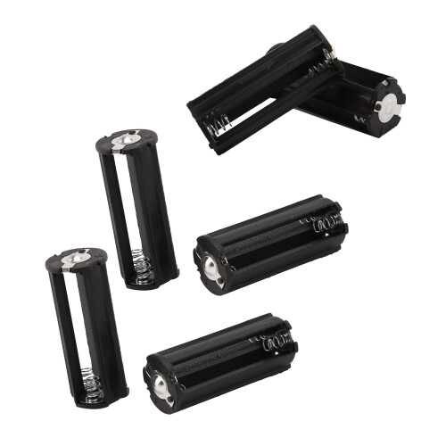 2Pcs Black Battery Holder for 3 x 1.5V AAA Batteries Flashlight Torch