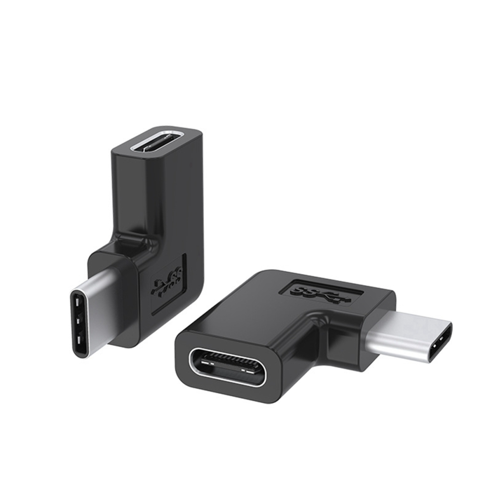 2Pcs 90 Degree Right Angle Usb 3.1 Type C Male To Female Converter 4713272646727