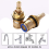 2PCS Brass Ceramic Stem Ceramic Disc Faucet Valve 3