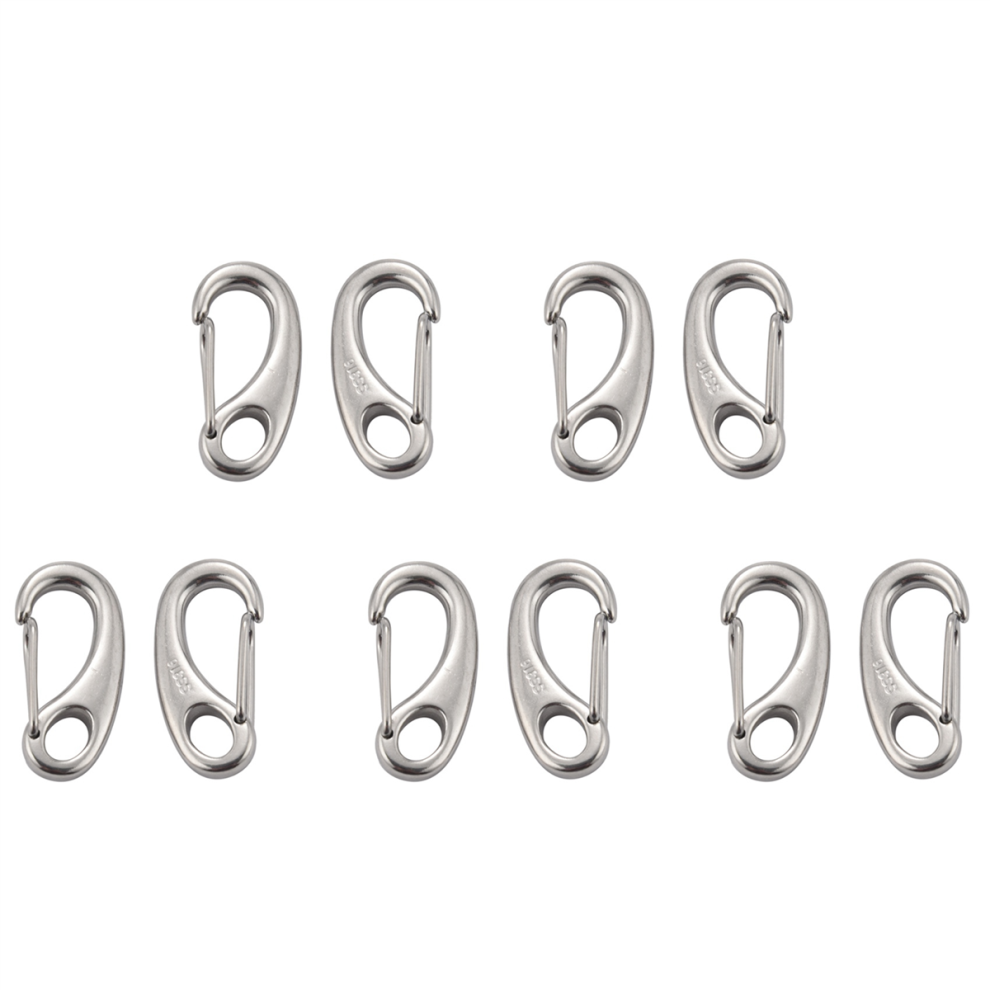 2Pcs Boat Marine Egg Shape Spring Snap Quick Carabiner Outdoor Buckle 4713272649254
