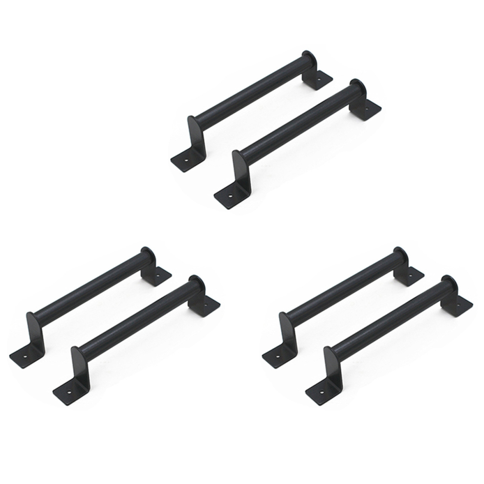 2Pcs Black Carbon Steel Sliding Barn Door Pull Handle 4713272648875