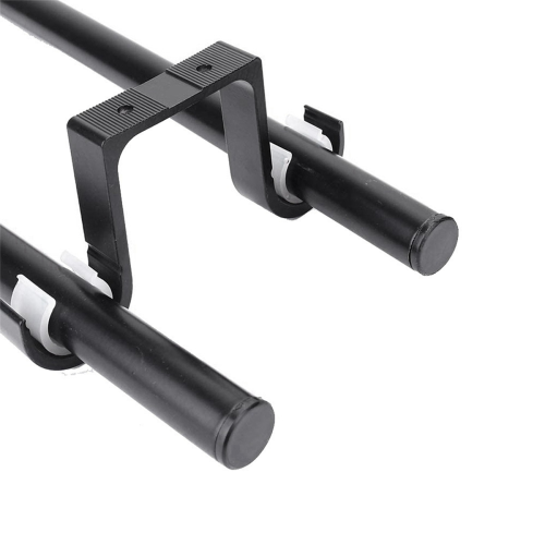2Pcs Double Curtain Rod Ceiling Mount Supports Aluminum Alloy Black 2