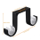 2Pcs Double Curtain Rod Ceiling Mount Supports Aluminum Alloy Black 4