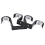 2Pcs Double Curtain Rod Ceiling Mount Supports Aluminum Alloy Black 2