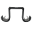 2Pcs Double Curtain Rod Ceiling Mount Supports Aluminum Alloy Black 5