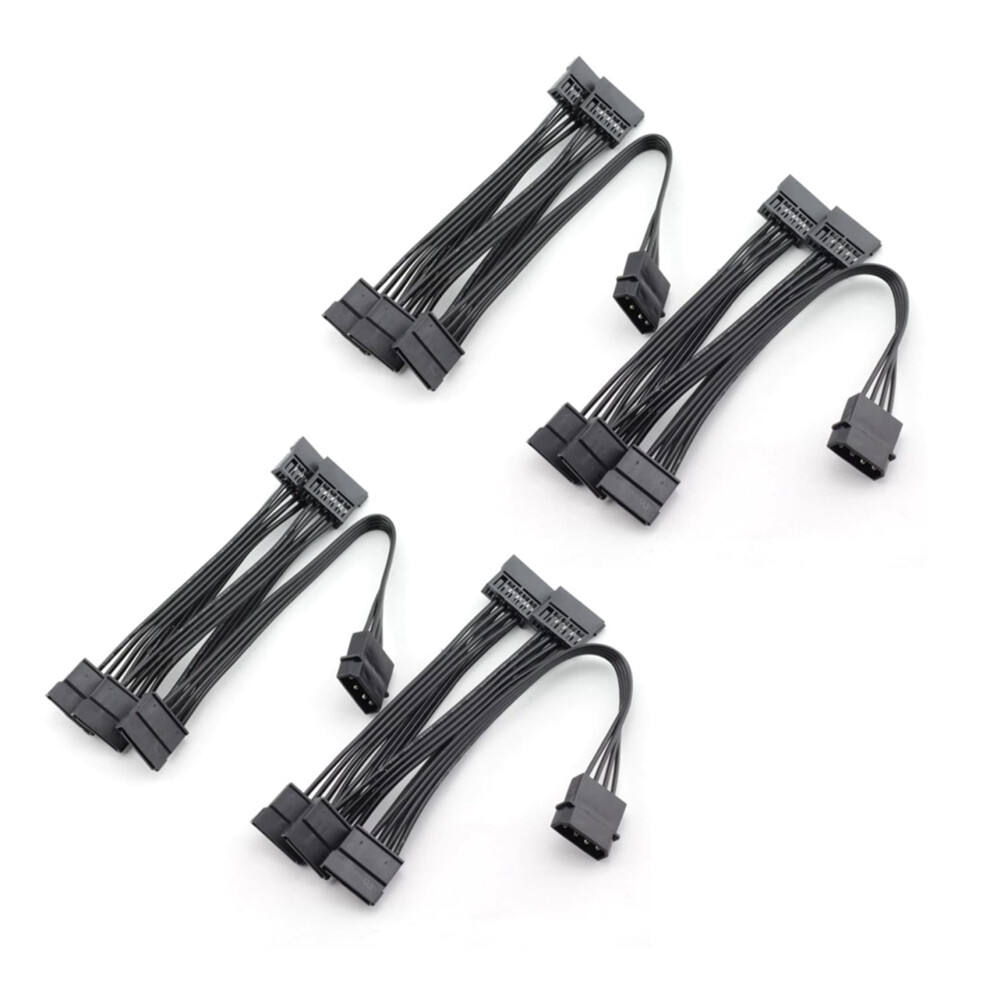 2Pcs Molex 4Pin Ide To 5 Sata 15Pin Hard Drive Power Splitter Cable 4713239266791