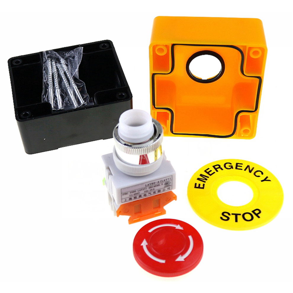 2Pcs Red Mushroom Emergency Stop Shut Off Push Button Switch No 4713239269969