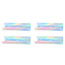 2Pcs Rainbow Acrylic Wall Mounted Floating Bookshelf