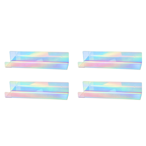 2Pcs Rainbow Acrylic Wall Mounted Floating Bookshelf