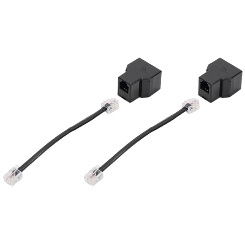 2PCS RJ11 Telephone Cable Splitter 6P4C 2 Ports Splitter Adapter 2