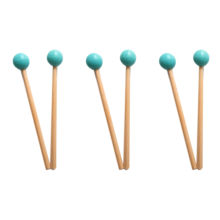 2Pcs Soft Rubber Head Sticks Wood Handle Bell Mallets Green