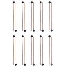 2Pcs Soft Rubber Head Sticks Wood Handle Bell Mallets Black