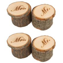 2Stk Mr & Mrs Rustikale Hochzeit Ringkissen Inhaber-Box Aus