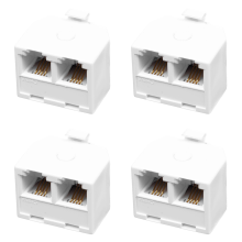 2-Way 6P4C RJ11 Modular Phone Wall Adapter and Splitter