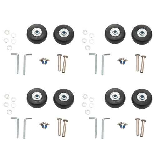 2set 45x19mm Luggage Suitcase/Inline Outdoor Replacement Wheels Black