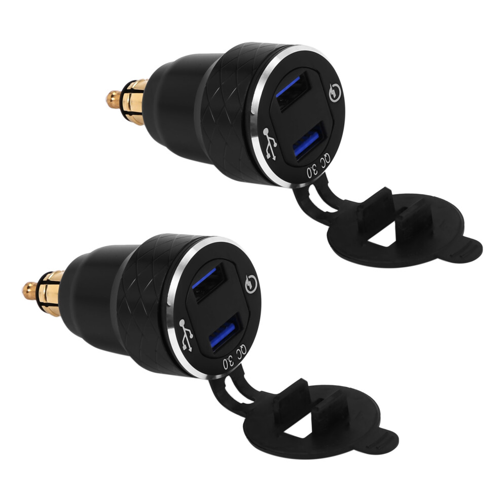 2X Aluminum Alloy Quick Charge 3.0 Dual Motorcycle Usb Charger 4713239255931