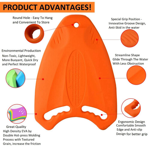 2X Blue EVA Back Float Kickboard Training Plate for Adult Children 2
