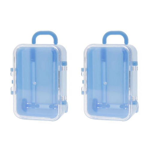 2X Blue Mini Roller Travel Suitcase Candy Box Personality Storage Box
