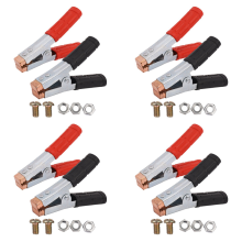 2x Crocodile Clips HEAVY DUTY Copper Battery Test Alligator Clamps