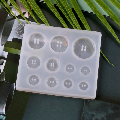 2X DIY Silicone Mold Resin Button Handmade Resin Mold with Hole 1