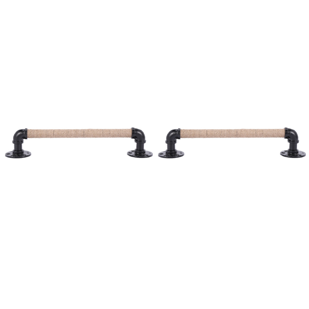 2X Industrial Style Furniture Handle Black Wrought Iron Rope Handle 4713239288663