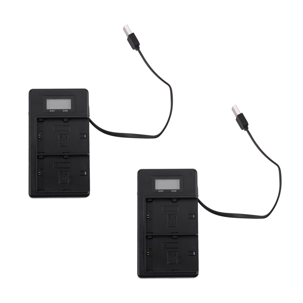 2X Lp-E6 Battery Charger Lcd Dual Charger For 5Ds R Camera Black 4713239290215
