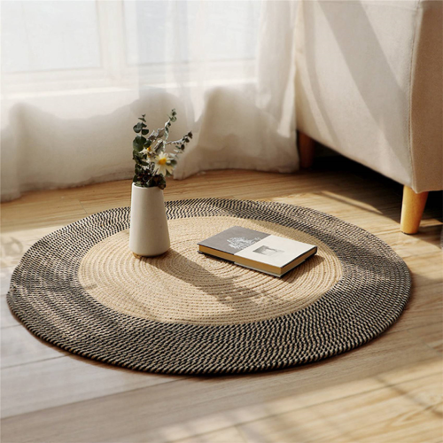 2X Japanese Style Woven Carpet Round Floor Mat (S) 2