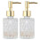 2X Multipurpose Glass Soap Pump Dispenser for Kitchen Bathroom (Gold) 1