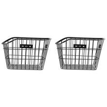 2X Rear Bike Basket Waterproof Metal for Most Rear Bike Racks