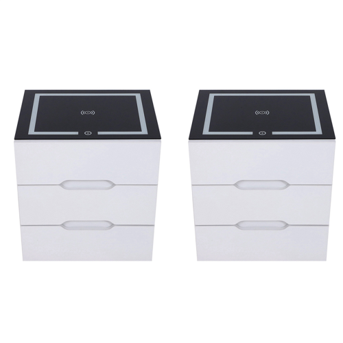 2X Nightstands Wireless Charging Station and LED Lights
