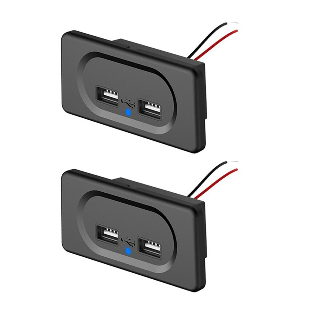 2X Vehicle Dc5v/3.1A Dual Usb Ports Charger Socket Accessories Blue 4713239281244