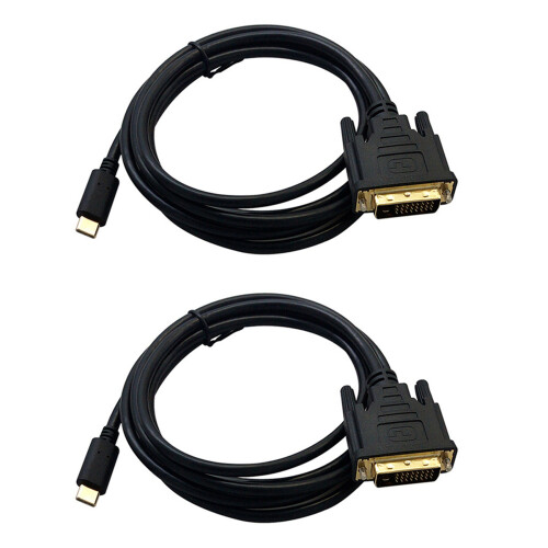 2X USB TYPE C to DVI Cable 4K 30Hz (6FT/1.8M) for Pro