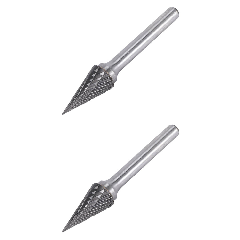 2X Tungsten Carbide Burr Pointed Cone Shape Double Cut Burrs File 4713239280032