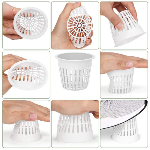 3 Inch 50Pack Planting Basket for Hydroponics, Black and White 2