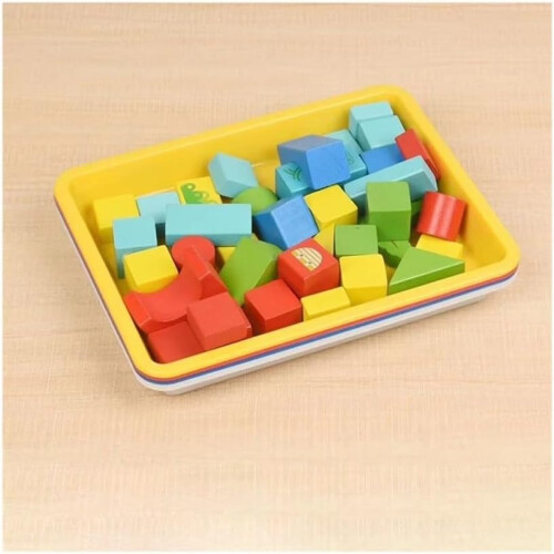 Square Plastic Tray, Bright Color, Cutlery Tray, Flat Tray (Blue28cm) 2