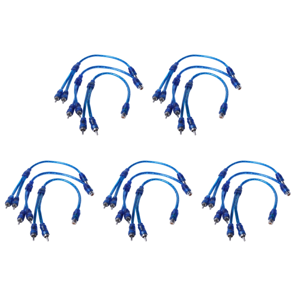 3 Pcs Audio Para 1 Hembra A 2 Macho Adaptador De Cable Blue 4713239206438