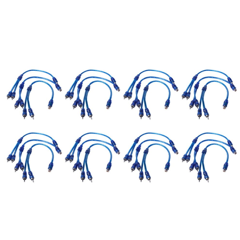 3 Pcs Audio Para 1 Hembra A 2 Macho Adaptador De Cable Blue 4713239206421
