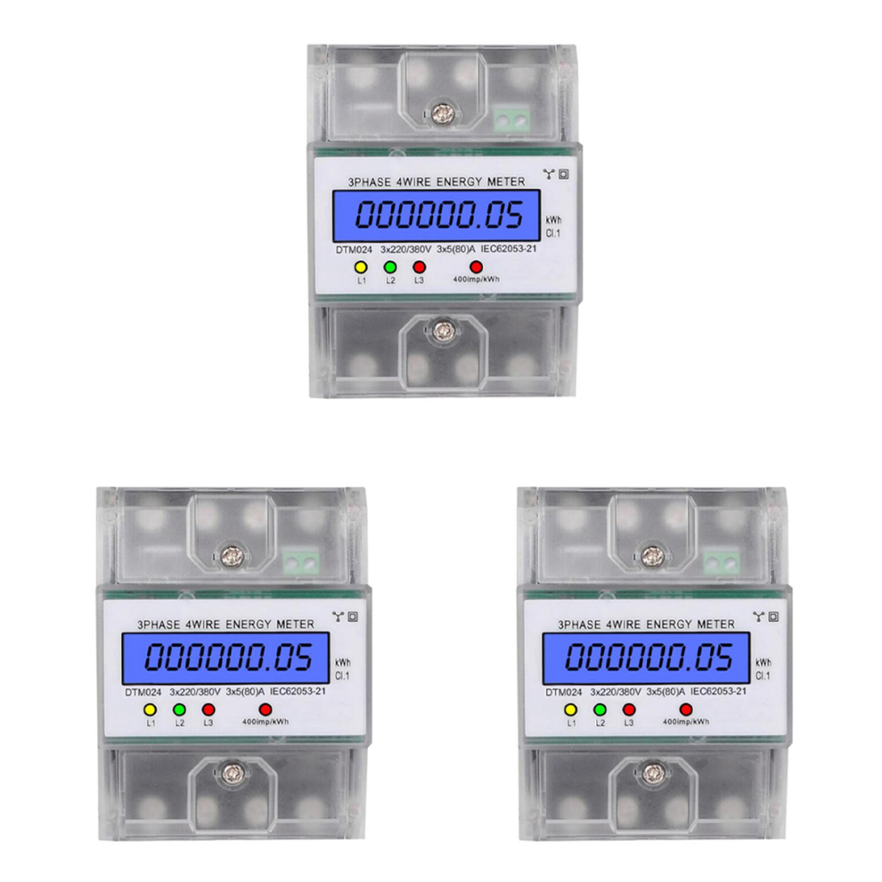 3 Phase 4 Wire Energy Meter 220/380V 5-80A Energy Consumption Kwh 4713239207916