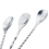3 Pcs Extra Long Stainless Steel Mixing Spoons Spiral Pattern Bar 3