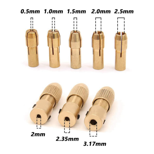 3 Sets 0.5-3mm Brass Drill Chuck Fit for Rotary Tools 1