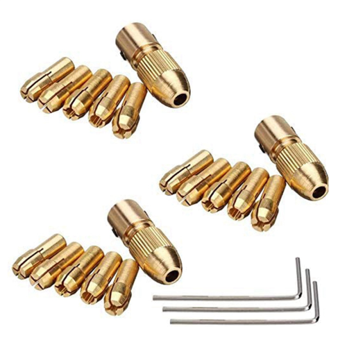3 Sets 0.5-3mm Brass Drill Chuck Fit for Rotary Tools 2