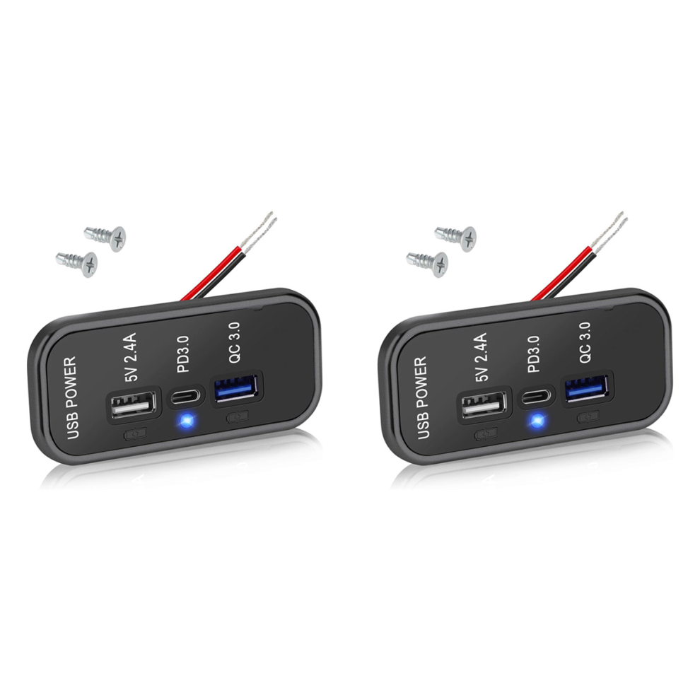 3 Ports 12V Usb Outlet Charger, Pd3.0 Type C 4713239208951